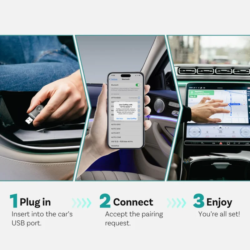 ⁦Ottocast Mini – מתאם אלחוטי ל-Apple CarPlay ו-Android Auto⁩ – תמונה ⁦3⁩