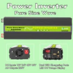 ממיר מתח לרכב Gurxun 12V-220V 2600Wגל סינוס טהור – תמונה 8