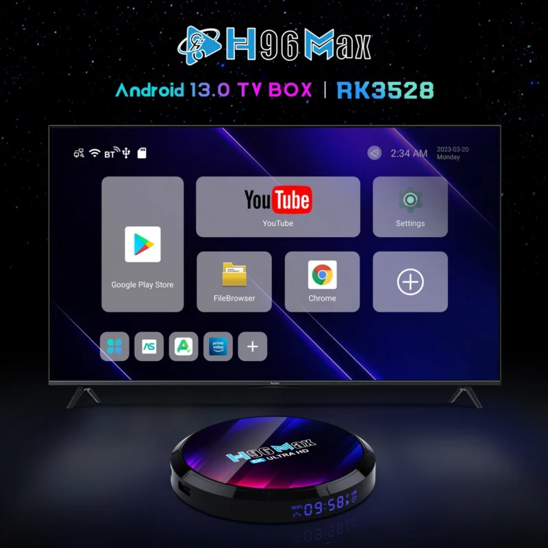 ⁦סטרימר חכם H96 Max 8K Ultra HD 4+64GB⁩ – תמונה ⁦10⁩