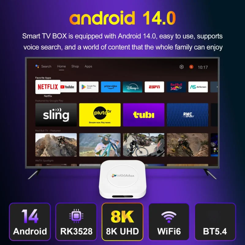 ⁦סטרימר אנדרואיד 14 דגם H96 max m1 plus 4+128gb⁩ – תמונה ⁦5⁩