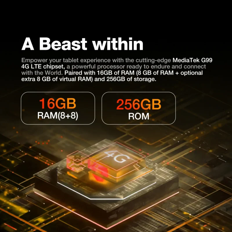 ⁦טאבלט מוקשח AGM PAD P2 ACTIVE 8GB+256GB אנדרואיד 14⁩ – תמונה ⁦4⁩