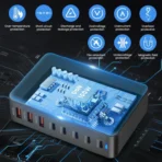 ⁦מטען GaN 3 עוצמתי במיוחד בהספק כולל של 440W שחור⁩ – תמונה ⁦5⁩