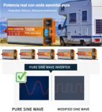 ⁦ממיר מתח HOULI 7000W לרכב 12V ל 220V סינוס טהור⁩ – תמונה ⁦3⁩