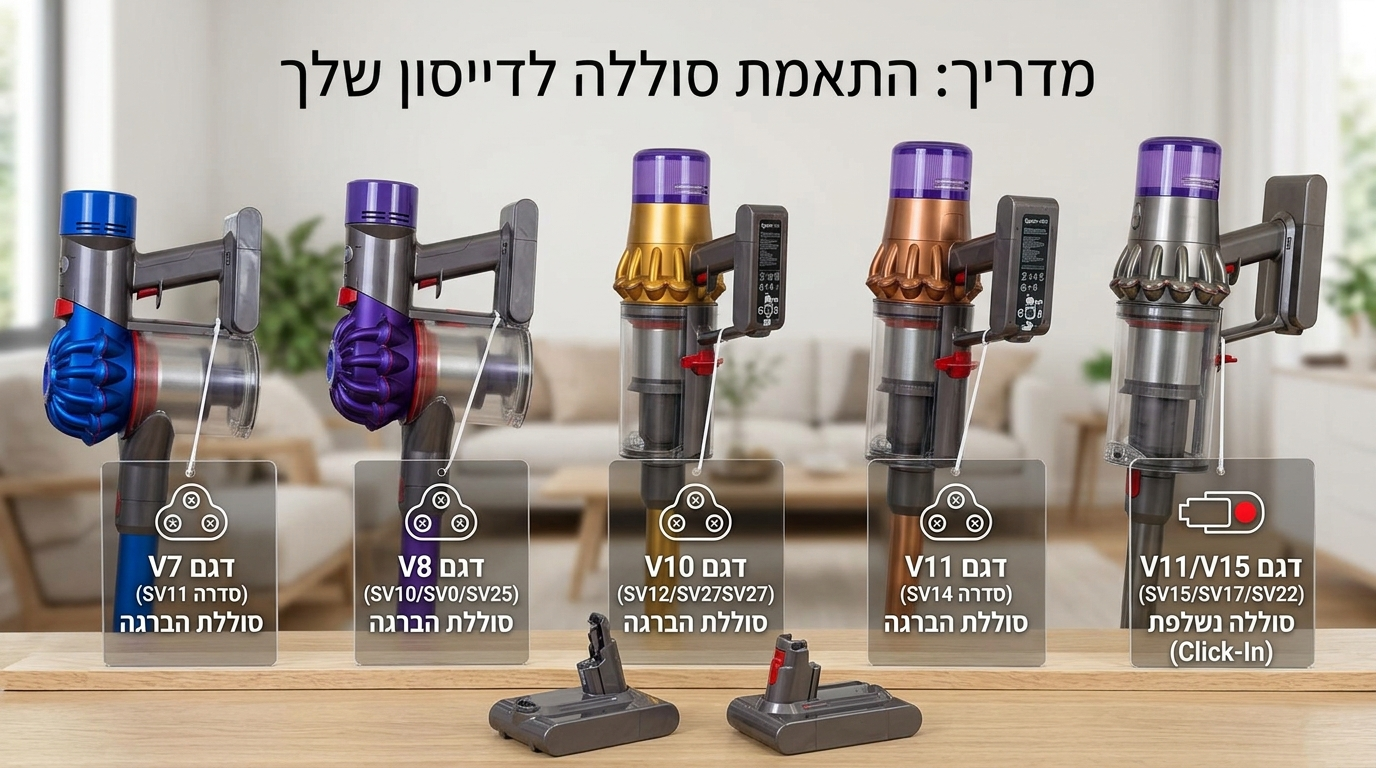 מדריך סוללה לדייסון